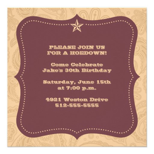 Traditional Western Invitation