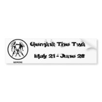Traditional Zodiac: Gemini, The Twins Bumper Stickers