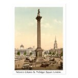 Trafalgar Square & Nelson's Column London England Post Card