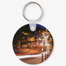 Traffic At Night In Harrogate Town Centre keychains