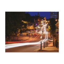 Traffic At Night In Harrogate Town Centre postcards