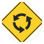 Traffic Circle Highway Sign Round Sticker