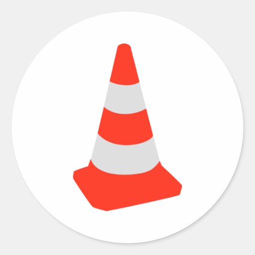 Traffic cone classic round sticker Zazzle