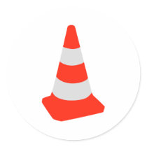 Traffic cone round sticker