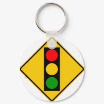 Traffic Light Ahead Highway Sign keychains by wesleyowns Traffic Light Ahead Highway Sign keychains