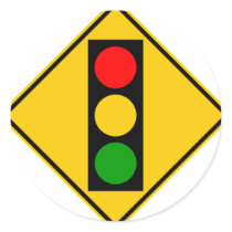 Traffic Light Ahead Highway Sign Stickers