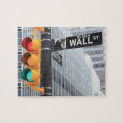 Traffic Light and Wall Street Sign Jigsaw Puzzles