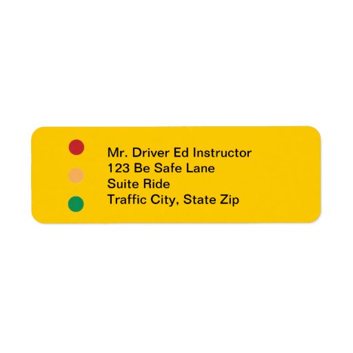 Traffic light colors circles Return Address Labels Zazzle