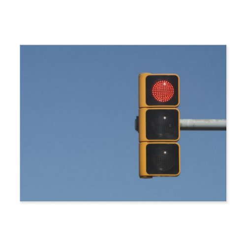 Red traffic light in Barcelona