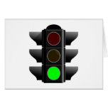 Traffic light traffic light green green greeting cards