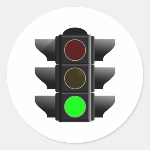 traffic light traffic light green green classic round traffic light stickers