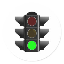 Traffic light traffic light green green round stickers
