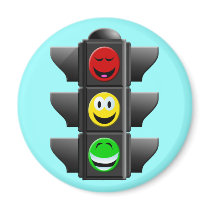TRAFFIC SIGNAL SMILEYS FRIDGE MAGNET