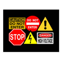 Traffic signs postcard