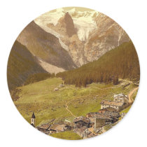 Trafoi and Trafoi Ice Wall, Tyrol, Austro-Hungary Round Sticker