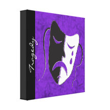 Tragedy Mask - Purple Gallery Wrap Canvas