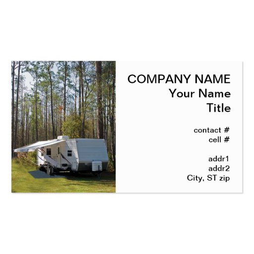 trailer camping business card
