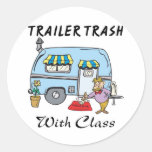trailer park trash with class round sticker