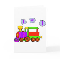 train 1st birthday cards