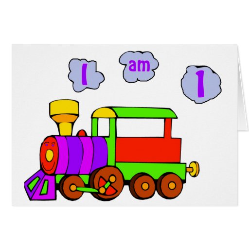 train 1st birthday card