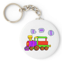 train 1st birthday keychain