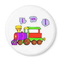 train 1st birthday magnets