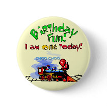 Train 1st Birthday Tshirts and Gifts Pin