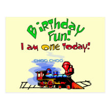 Train 1st Birthday Tshirts and Gifts Post Card