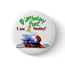 Train 2nd Birthday Tshirts and Gifts buttons