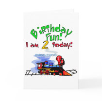 Train 2nd Birthday Tshirts and Gifts cards