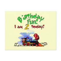 Train 2nd Birthday Tshirts and Gifts postcards