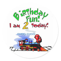 Train 2nd Birthday Tshirts and Gifts stickers