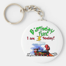 Train 3rd Birthday Tshirts and Gifts Keychain