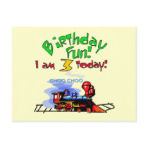 Train 3rd Birthday Tshirts and Gifts postcards