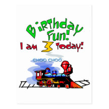 Train 3rd Birthday Tshirts and Gifts Postcards