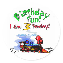 Train 3rd Birthday Tshirts and Gifts stickers