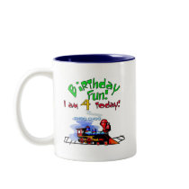 Train 4th Birthday Tshirts and Gifts mugs by kids_birthdays Train 4th Birthday Tshirts and Gifts mugs