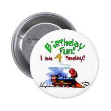 Train 4th Birthday Tshirts and Gifts Pins