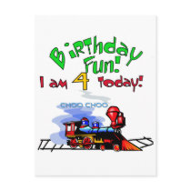 Train 4th Birthday Tshirts and Gifts Postcard