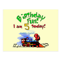 Train 5th Birthday Tshirts and Gifts Post Card