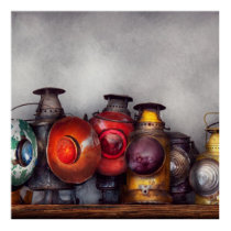 Train - A collection of Rail Road lanterns Print