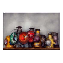 Train - A collection of Rail Road lanterns Print