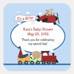TRAIN AND AIRPLANE SQUARE Favor Sticker