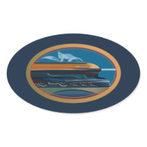 Train Art Oval Stickers