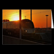 Train at sunset cards