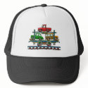 Train Auto Carrier Car Railroad Hats by art1st Train Auto Carrier Car Railroad Hats