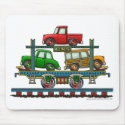 Train Auto Carrier Car Railroad Mouse Pad mousepads by art1st Train Auto Carrier Car Railroad Mouse Pad mousepads