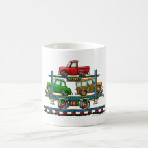 Train Auto Carrier Car Railroad Mugs
