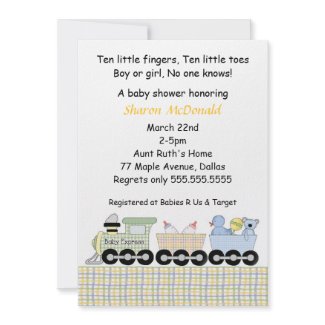 Train Baby Shower Invitation 