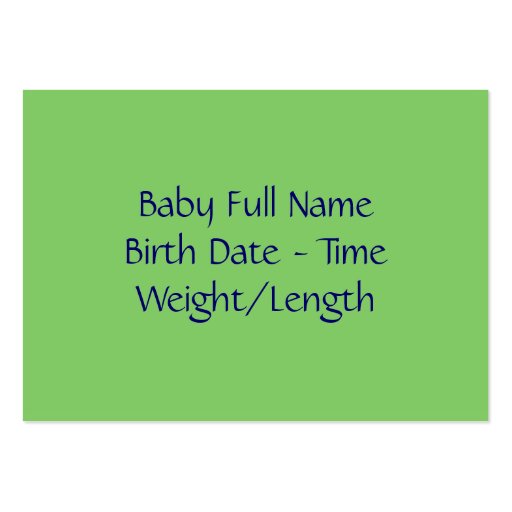 Train Birth Announcement Card Business Cards (back side)